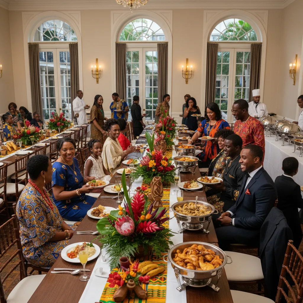 An elegant, spacious banquet hall in New Orleans